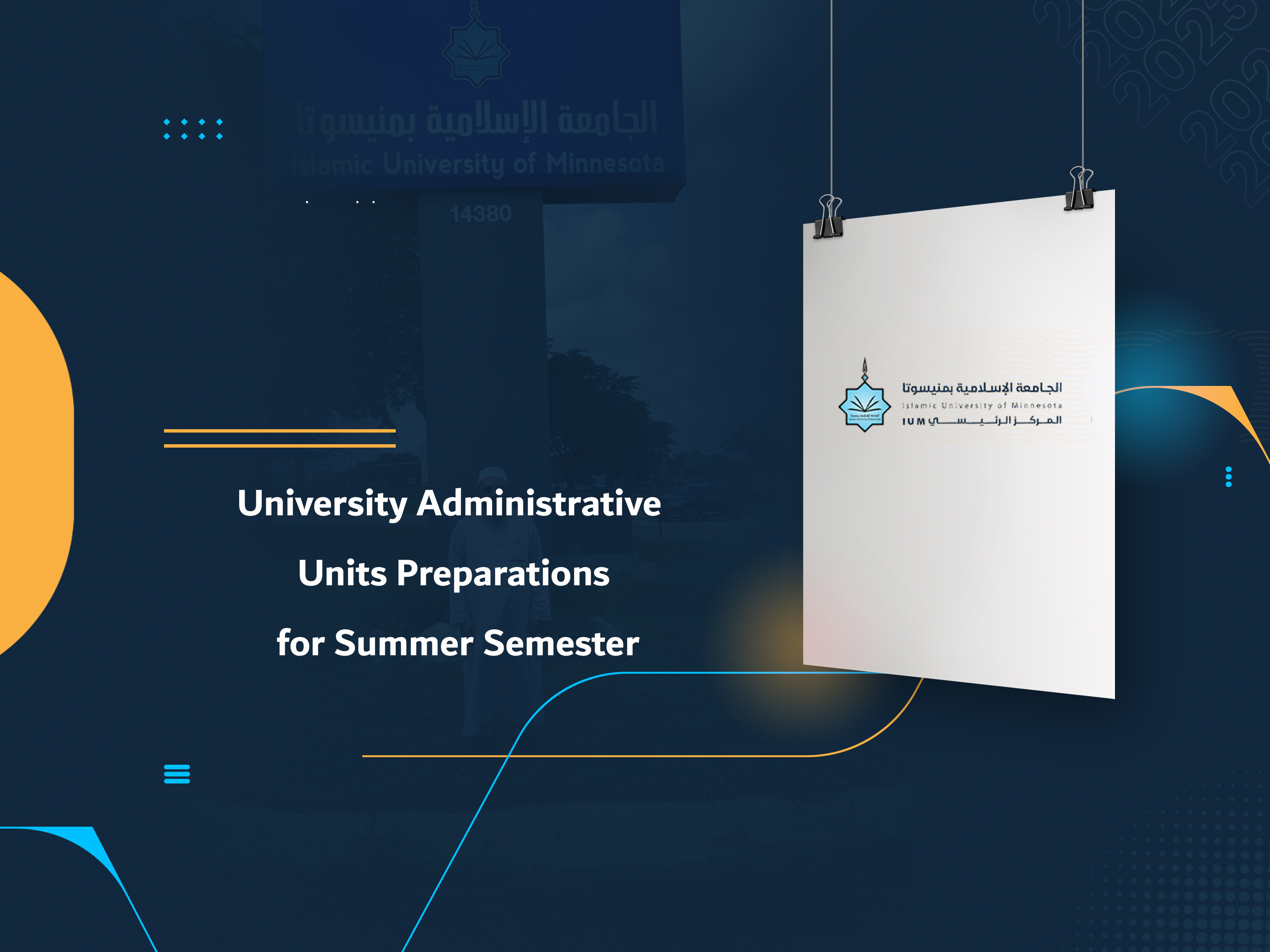 University Administrative Units Preparations for Summer Semester