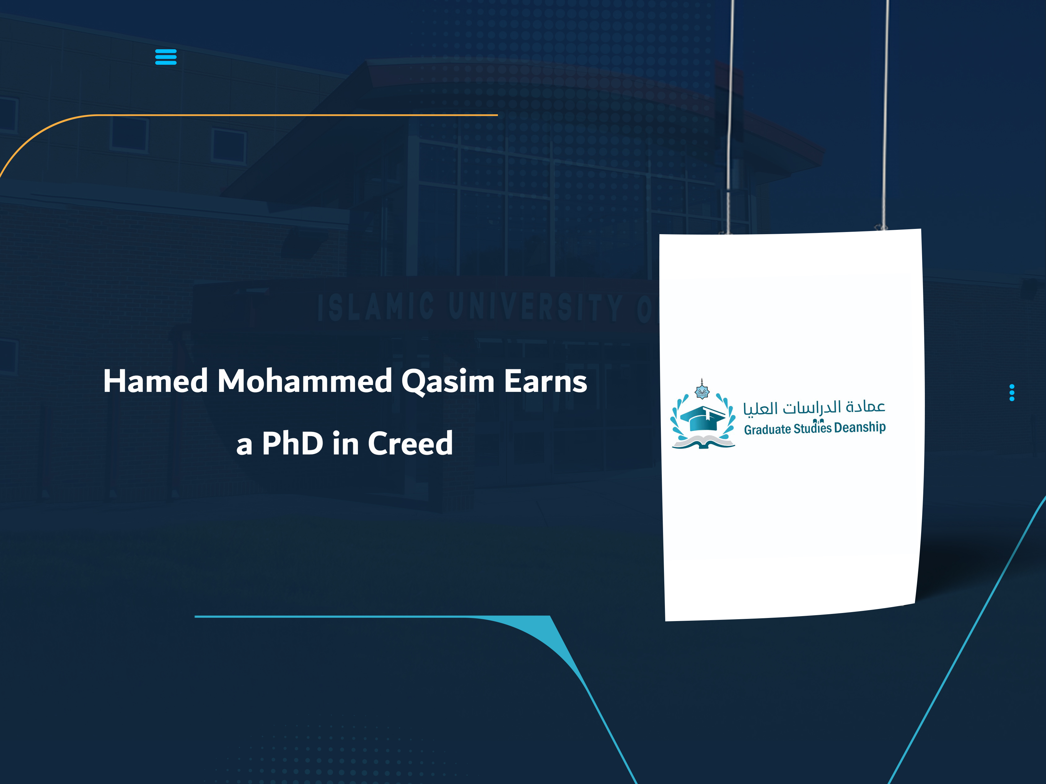 Hamed Mohammed Qasim Earns a PhD in Creed