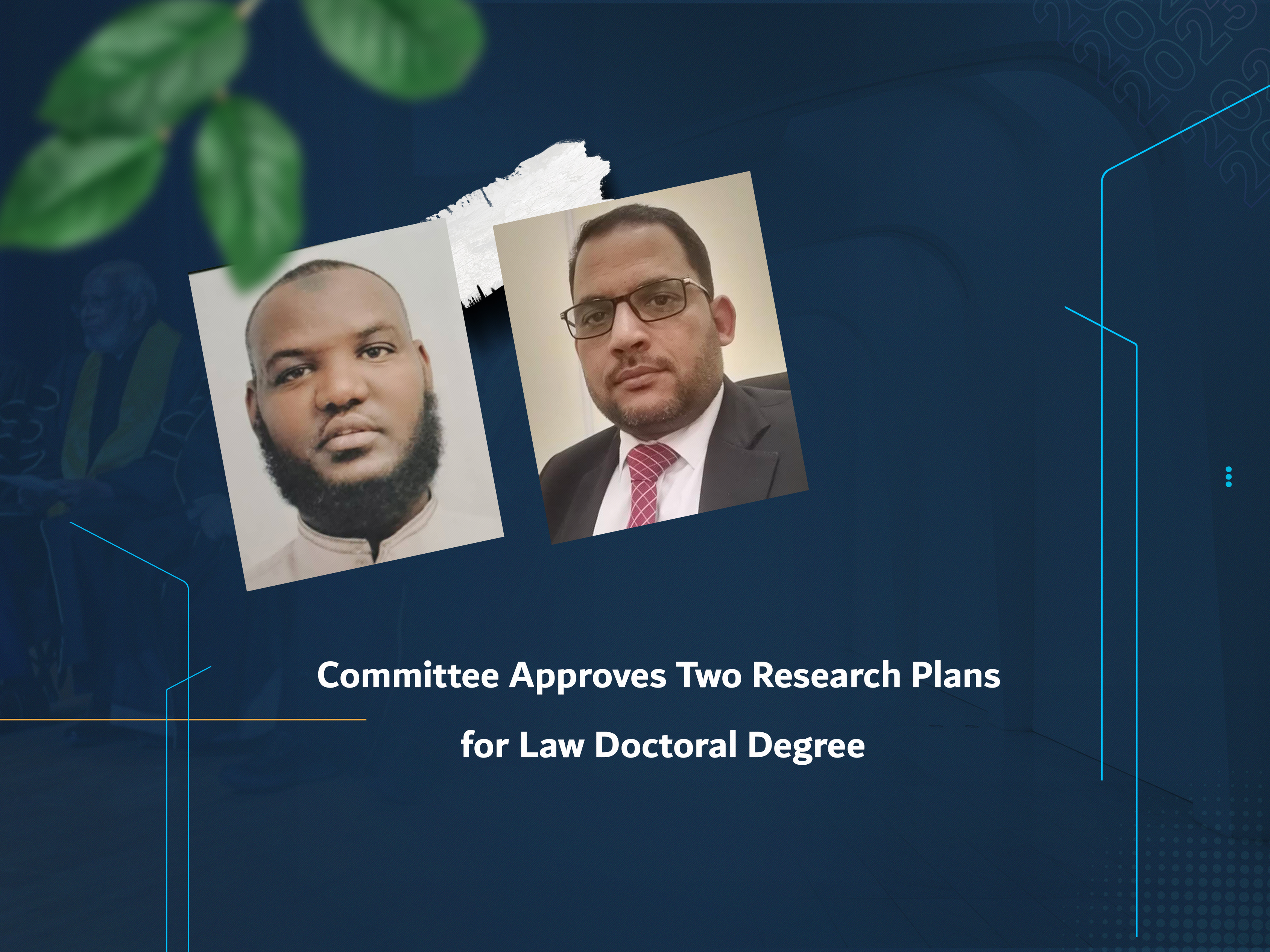 Committee Approves Two Research Plans for Law Doctoral Degree