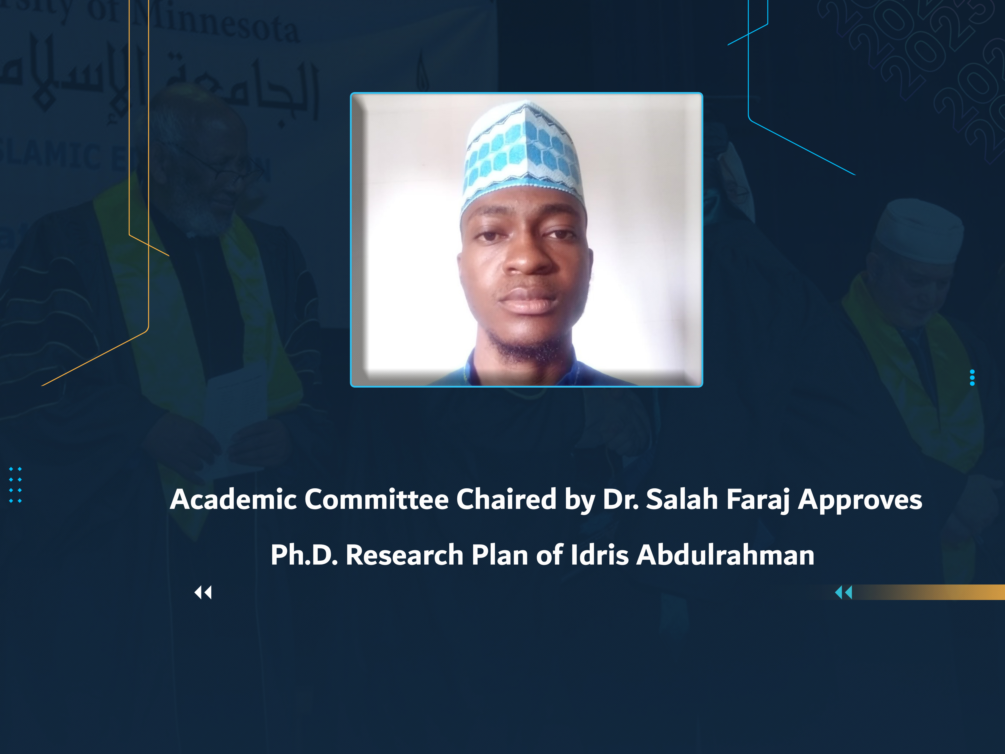 Academic Committee Chaired by Dr. Salah Faraj Approves Ph.D. Research Plan of Idris Abdulrahman