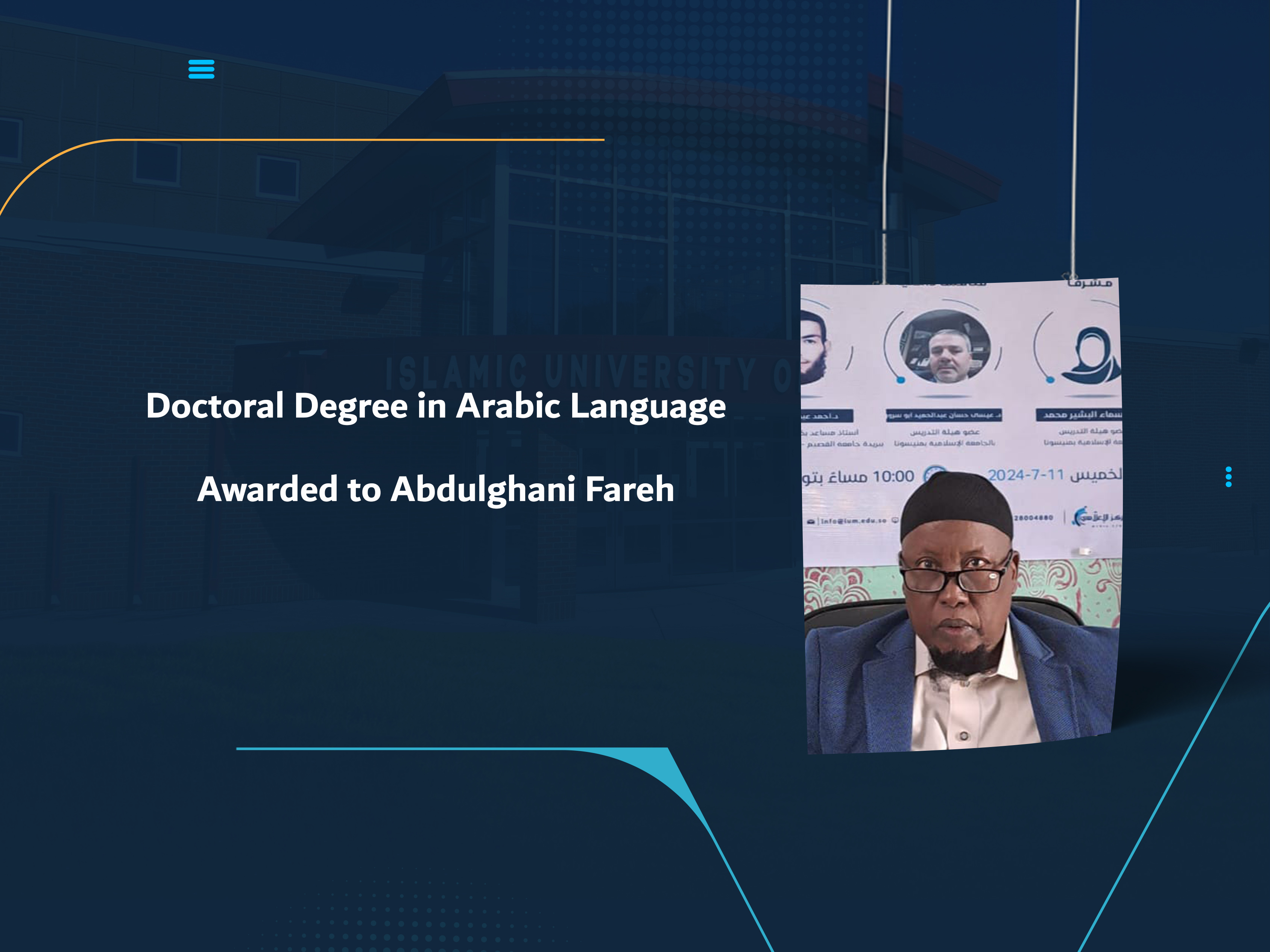 Doctoral Degree in Arabic Language Awarded to Abdulghani Fareh