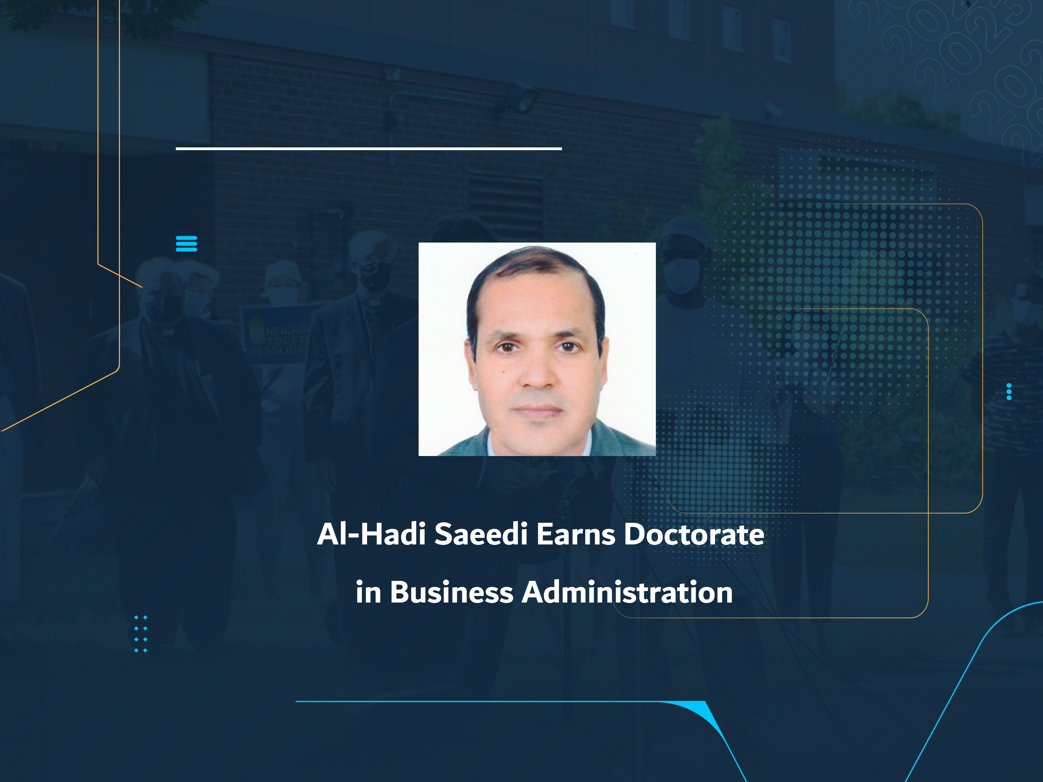 Al-Hadi Saeedi Earns Doctorate in Business Administration