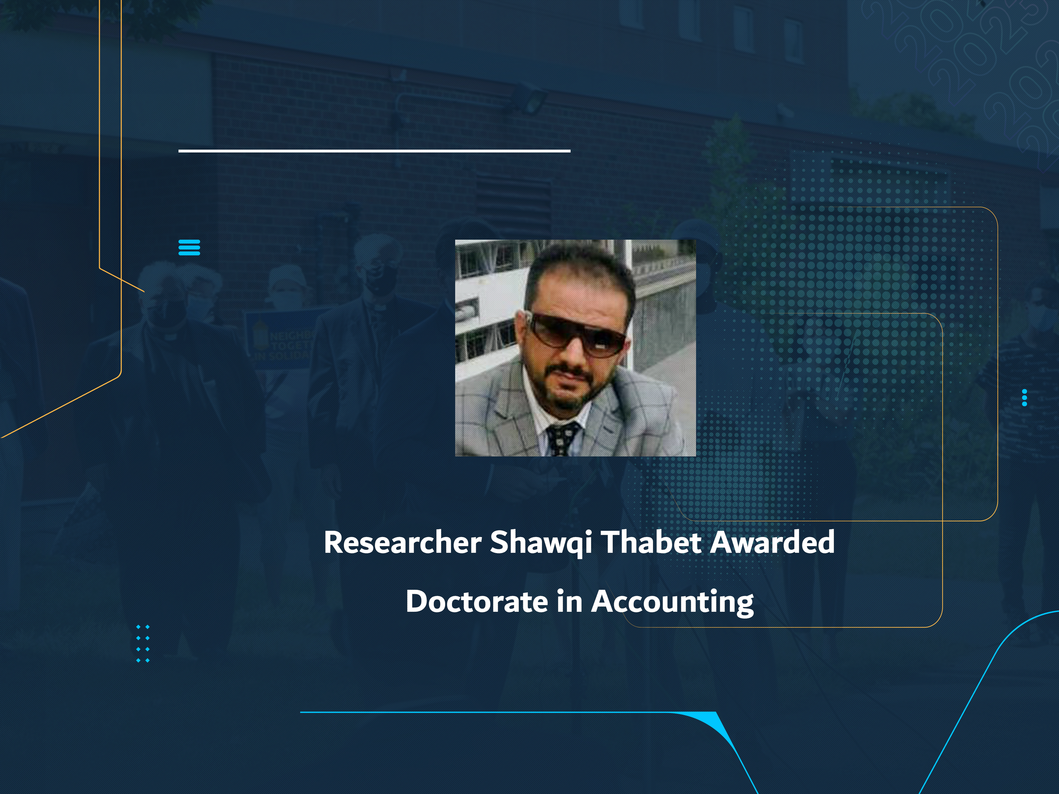 Researcher Shawqi Thabet Awarded Doctorate in Accounting