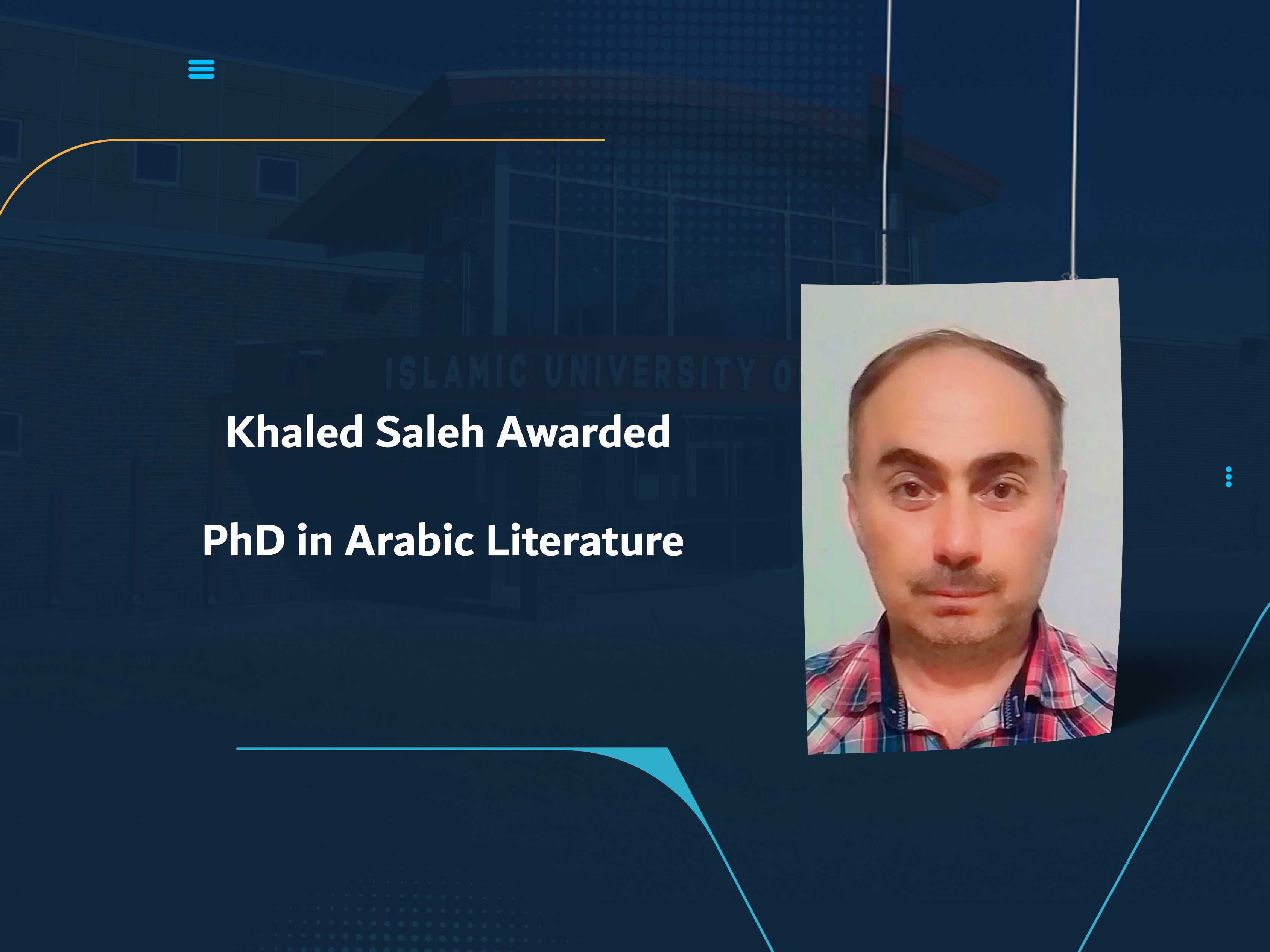 Khaled Saleh Awarded PhD in Arabic Literature