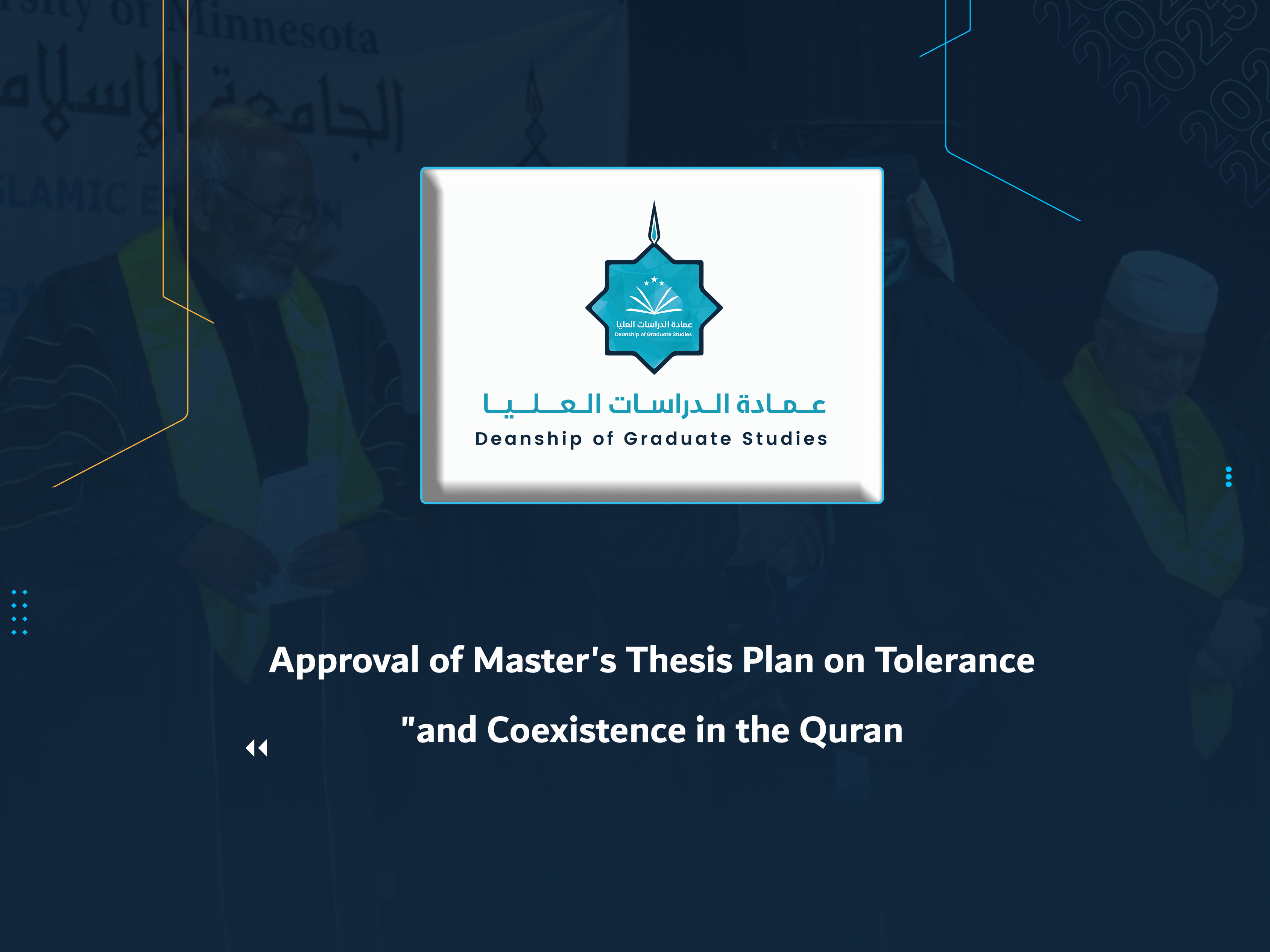 Approval of Master's Thesis Plan on Tolerance and Coexistence in the Quran