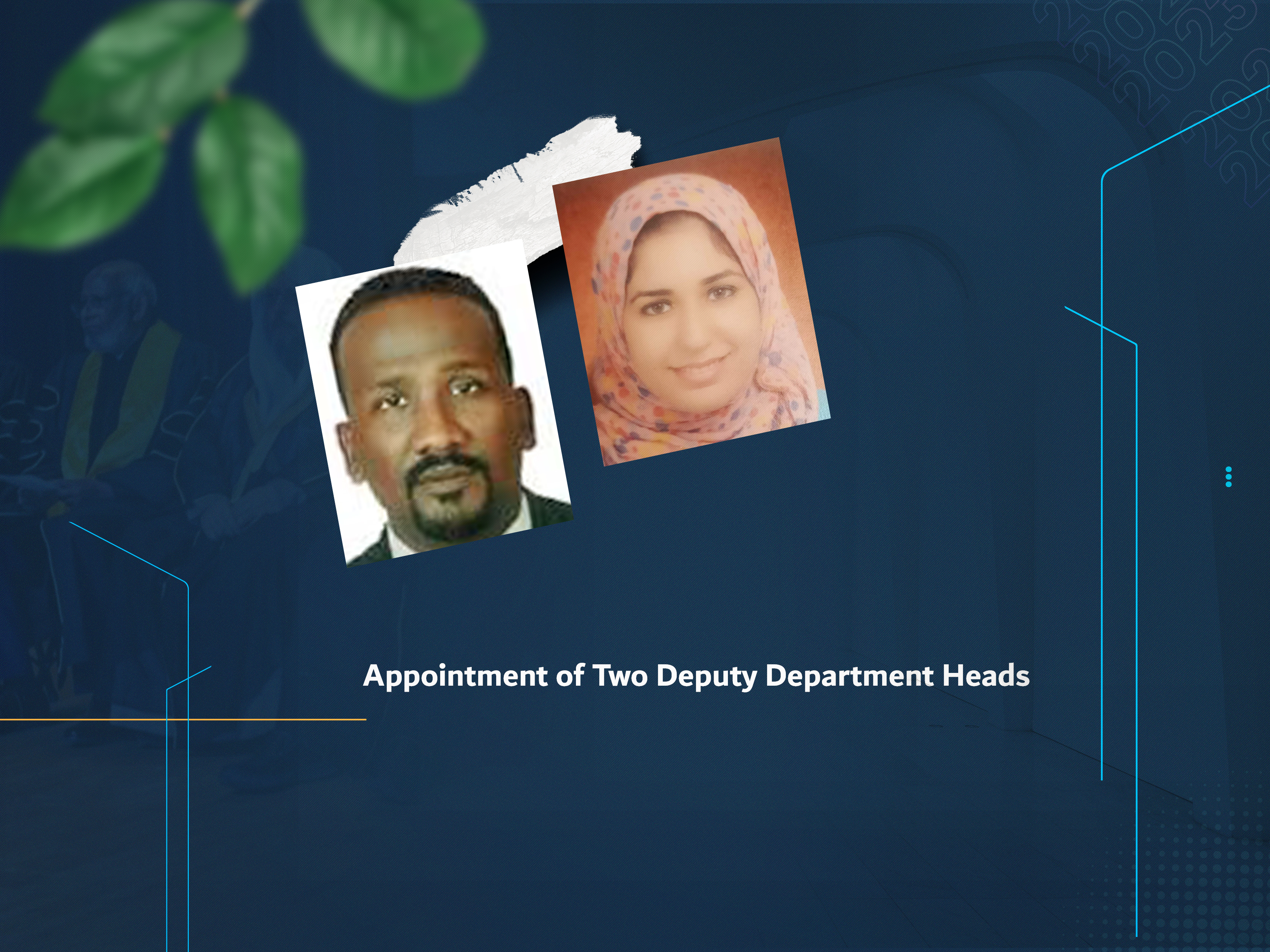 Appointment of Two Deputy Department Heads