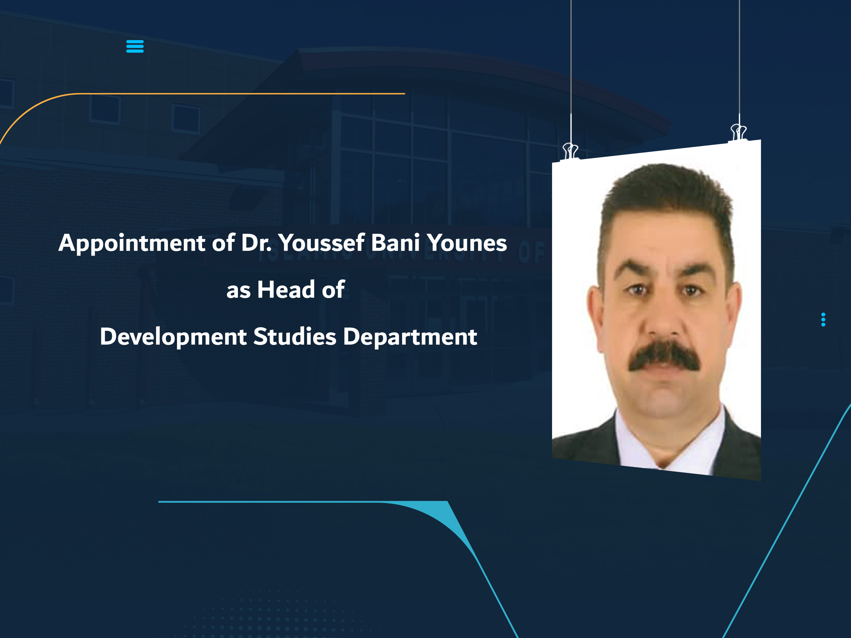 Appointment of Dr. Youssef Bani Younes as Head of Development Studies Department