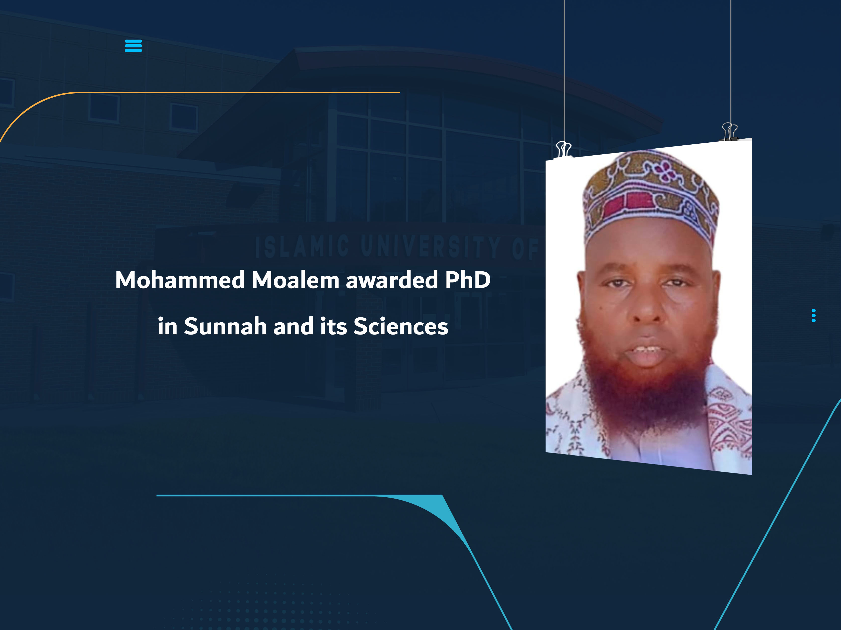 Mohammed Moalem awarded PhD in Sunnah and its Sciences