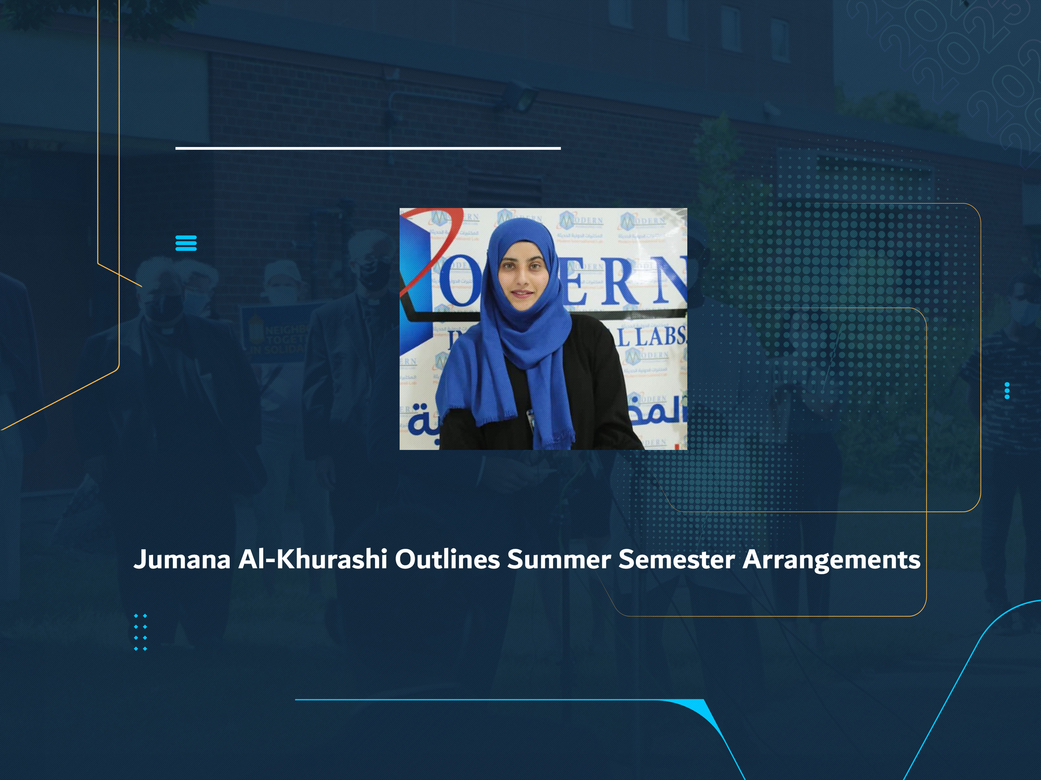 Jumana Al-Khurashi Outlines Summer Semester Arrangements
