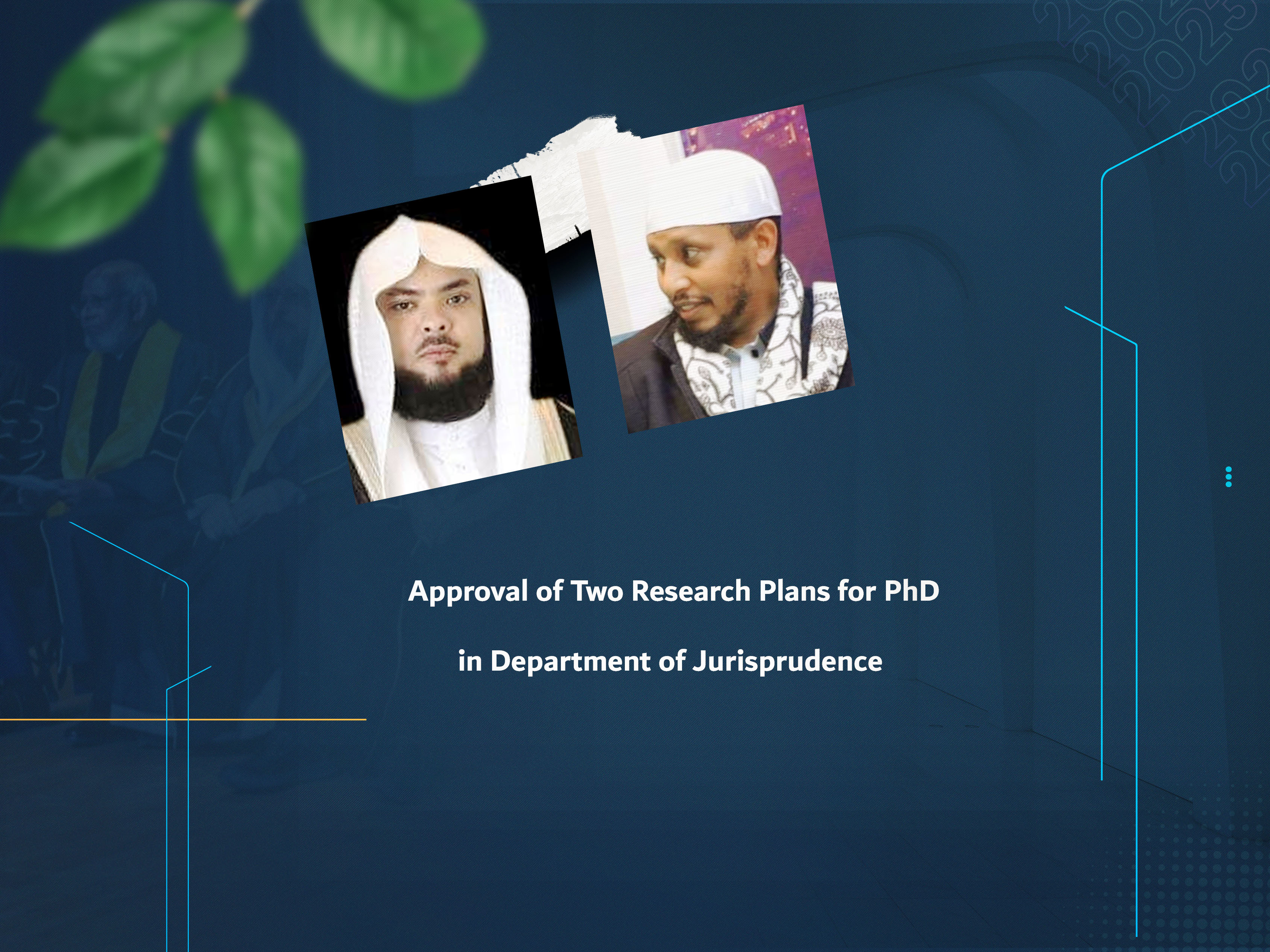 Approval of Two Research Plans for PhD in Department of Jurisprudence