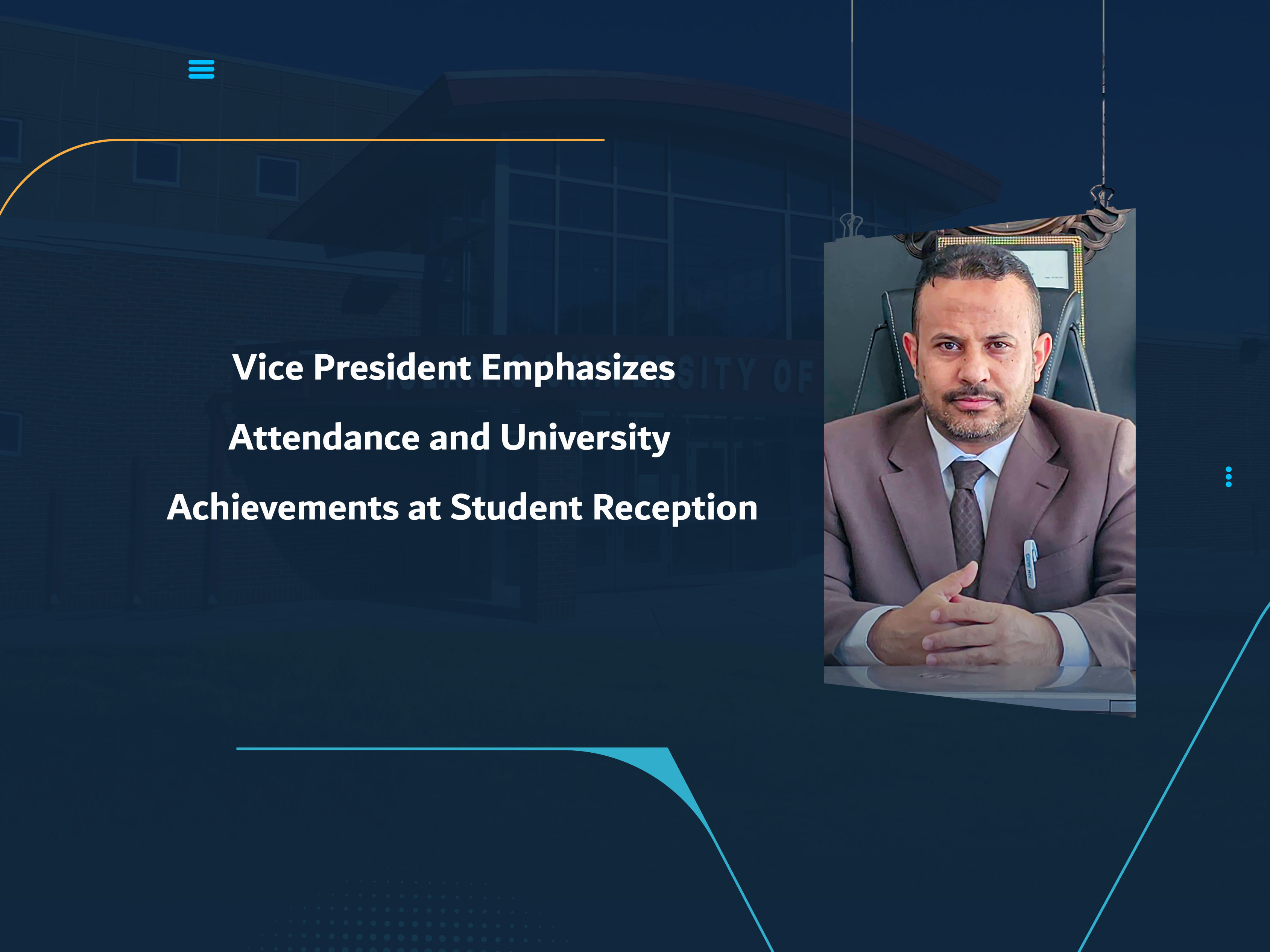Vice President Emphasizes Attendance and University Achievements at Student Reception
