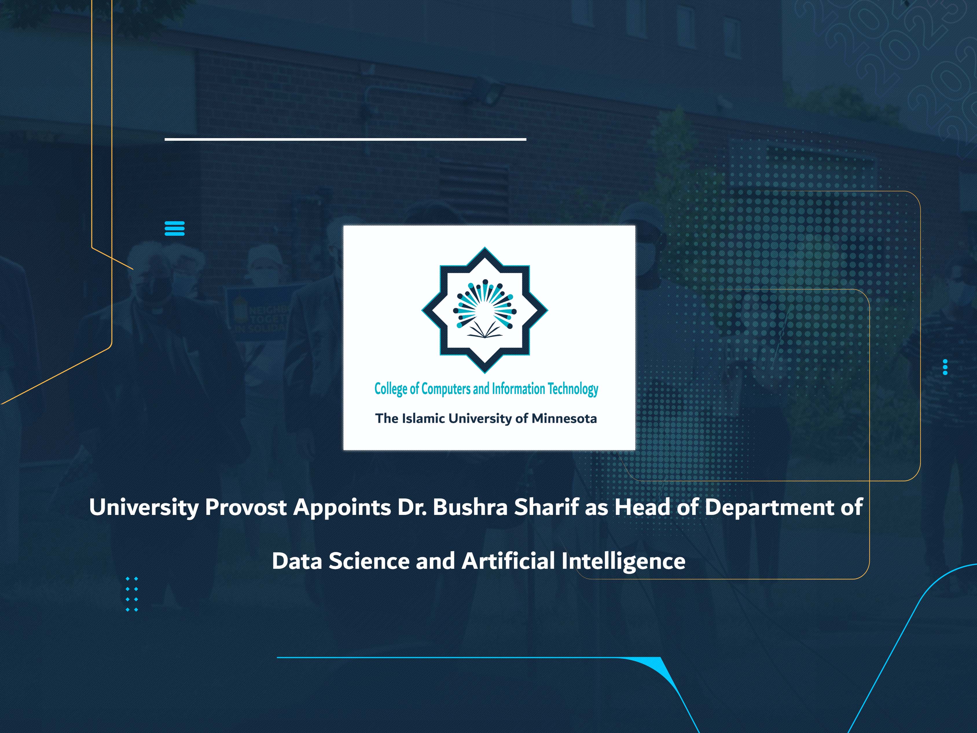 University Provost Appoints Dr. Bushra Sharif as Head of Department of Data Science and Artificial Intelligence