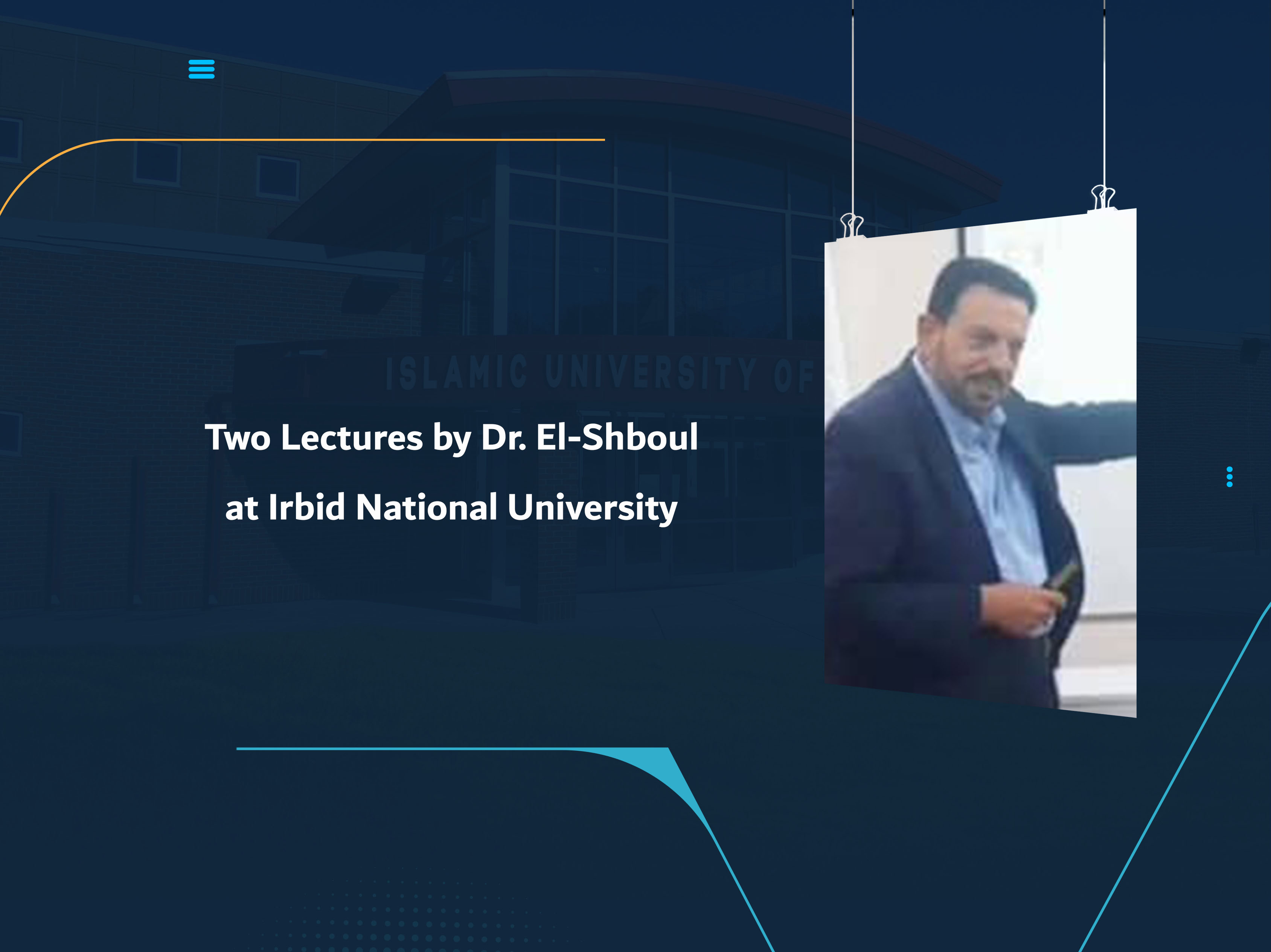 Two Lectures by Dr. El-Shboul at Irbid National University