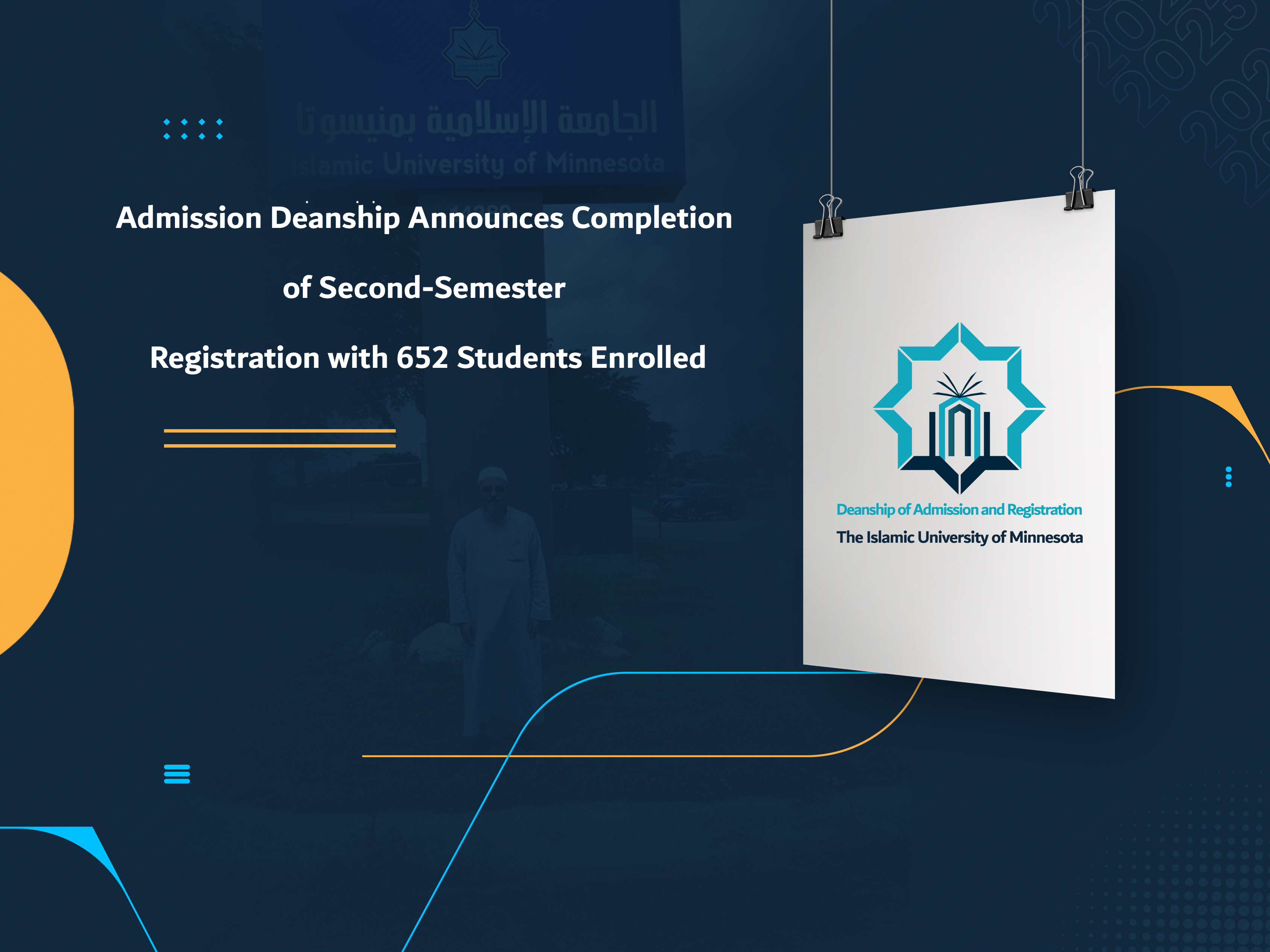 Admission Deanship Announces Completion of Second-Semester Registration with 652 Students Enrolled