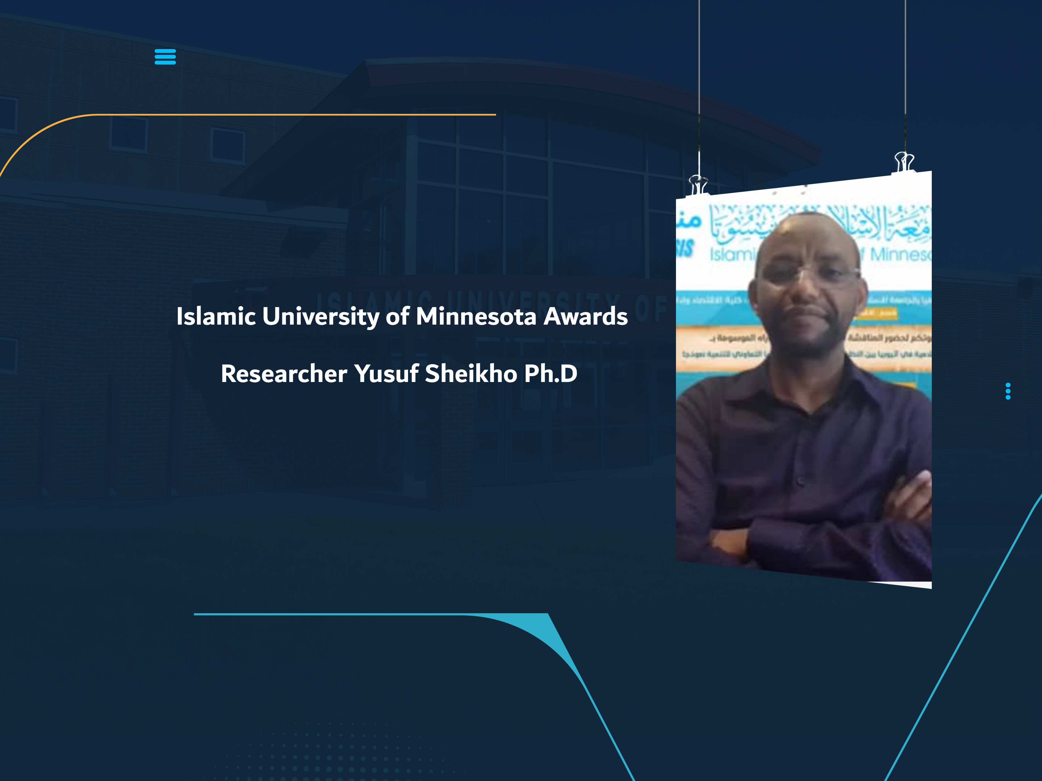 Islamic University of Minnesota Awards Researcher Yusuf Sheikho Ph.D.