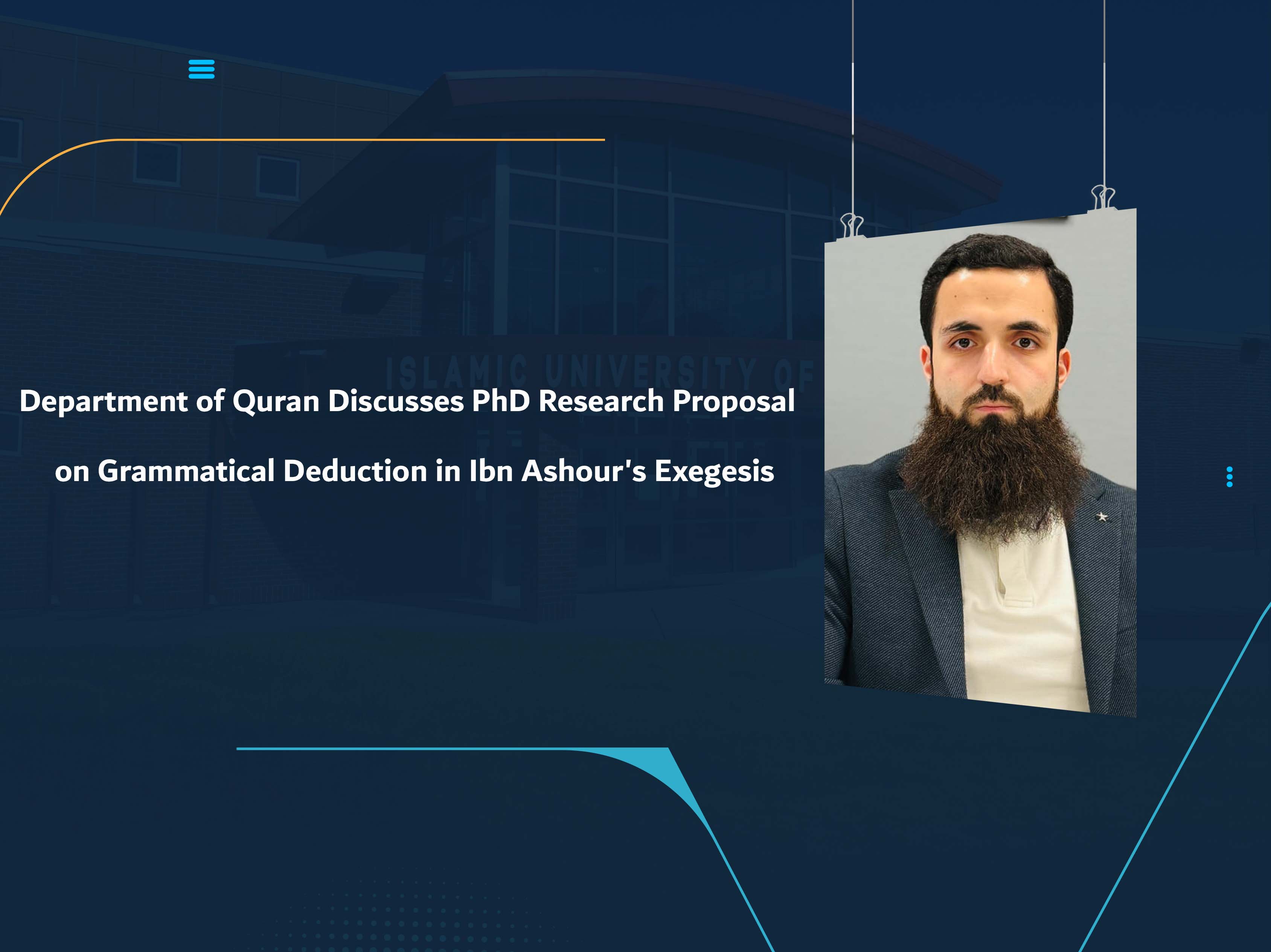 Department of Quran Discusses PhD Research Proposal on Grammatical Deduction in Ibn Ashour's Exegesis