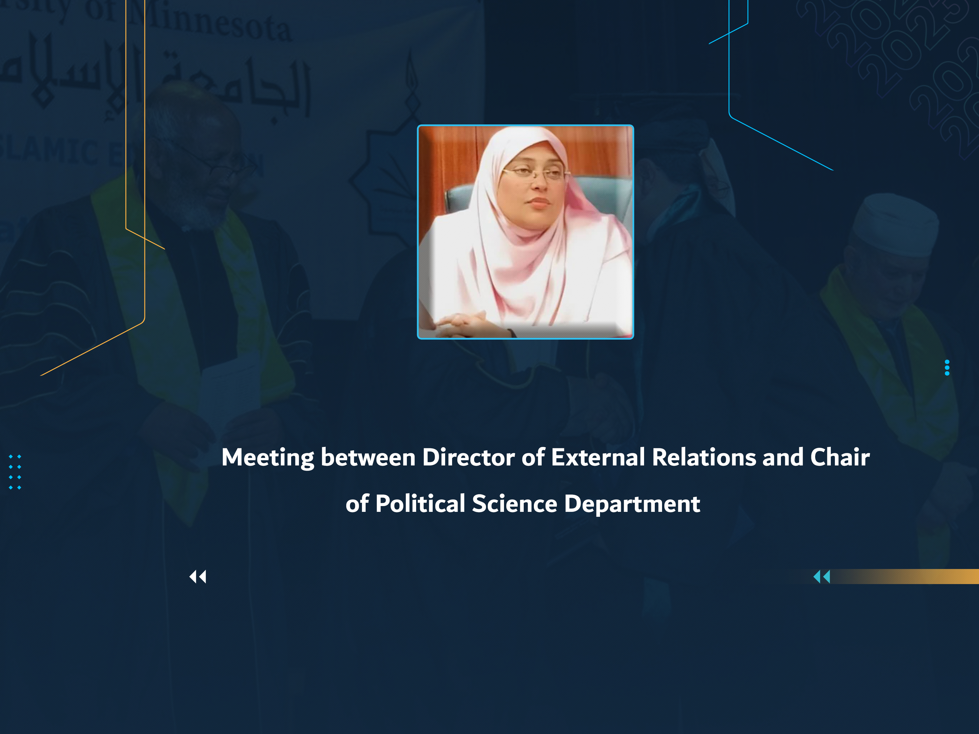 Meeting between Director of External Relations and Chair of Political Science Department